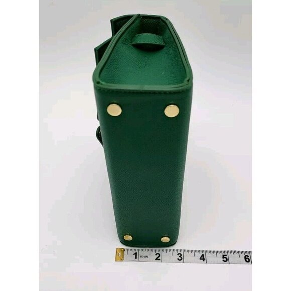 New Kelly Green PU Leather Wirkin Style Mini Tote Crossbody With Strap s… - Picture 14 of 16